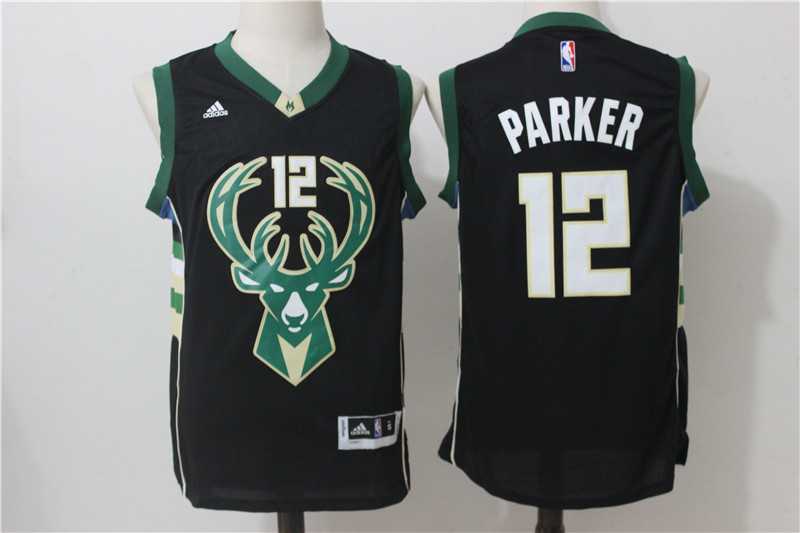 Milwaukee Bucks #12 Parker Revolution 30 Swingman Black Stitched Jersey,We sell and wholesale Milwaukee Bucks #12 Parker Revolution 30 Swingman Black Stitched Jersey on line form chian!